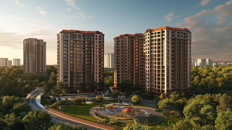 SOBHA Lake Edge Puzhakkal apartment complex overlooking scenic lake